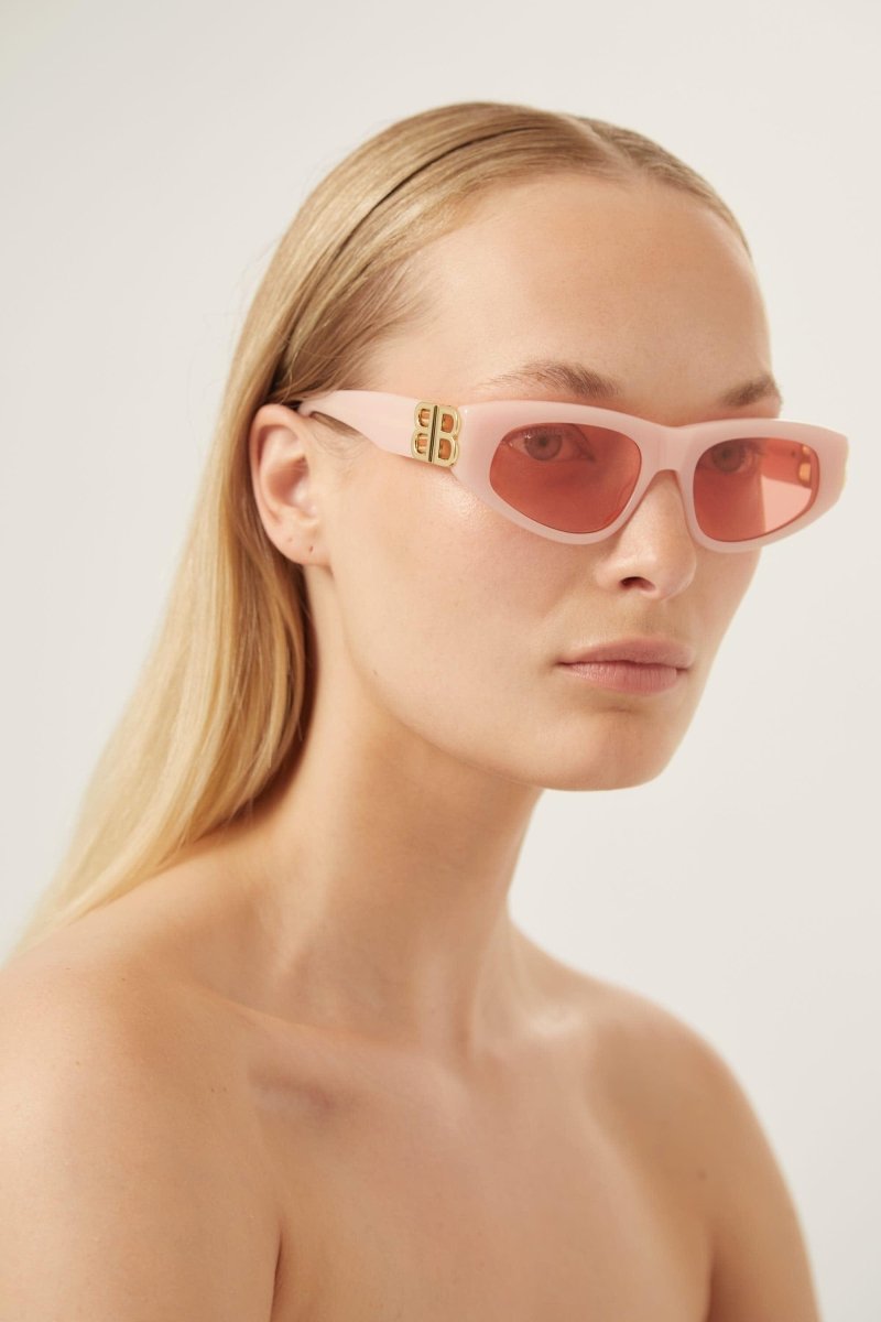 Pink cat-eye BB sunglasses – vintage-inspired sinuous oval shape in acetate with statement symmetrically folding – LUX VERSE Luxury Designer Fashion Outlet