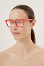Red cat eye frame – unique 80’s opulent aesthetics – LUX VERSE Luxury Designer Fashion Outlet