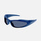 Balenciaga reverse Xpander wrap rectangle blue sporty sunglasses