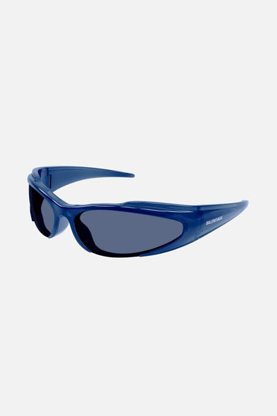 Balenciaga reverse Xpander wrap rectangle blue sporty sunglasses - LUX VERSE - Luxury designer fashion outlet