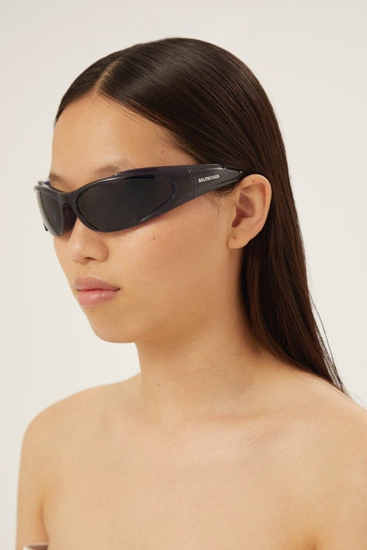 Balenciaga reverse Xpander wrap rectangle blue sporty sunglasses - LUX VERSE - Luxury designer fashion outlet