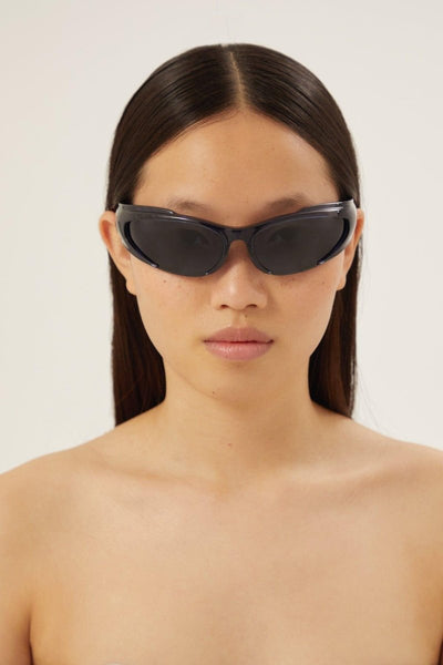 Balenciaga reverse Xpander wrap rectangle blue sporty sunglasses - LUX VERSE - Luxury designer fashion outlet