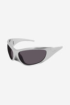 Skin XXL Cat sunglasses in silver – a brand statement in terms of silhouette and fashion realism – LUX VERSE Luxury Designer Fashion Outlet