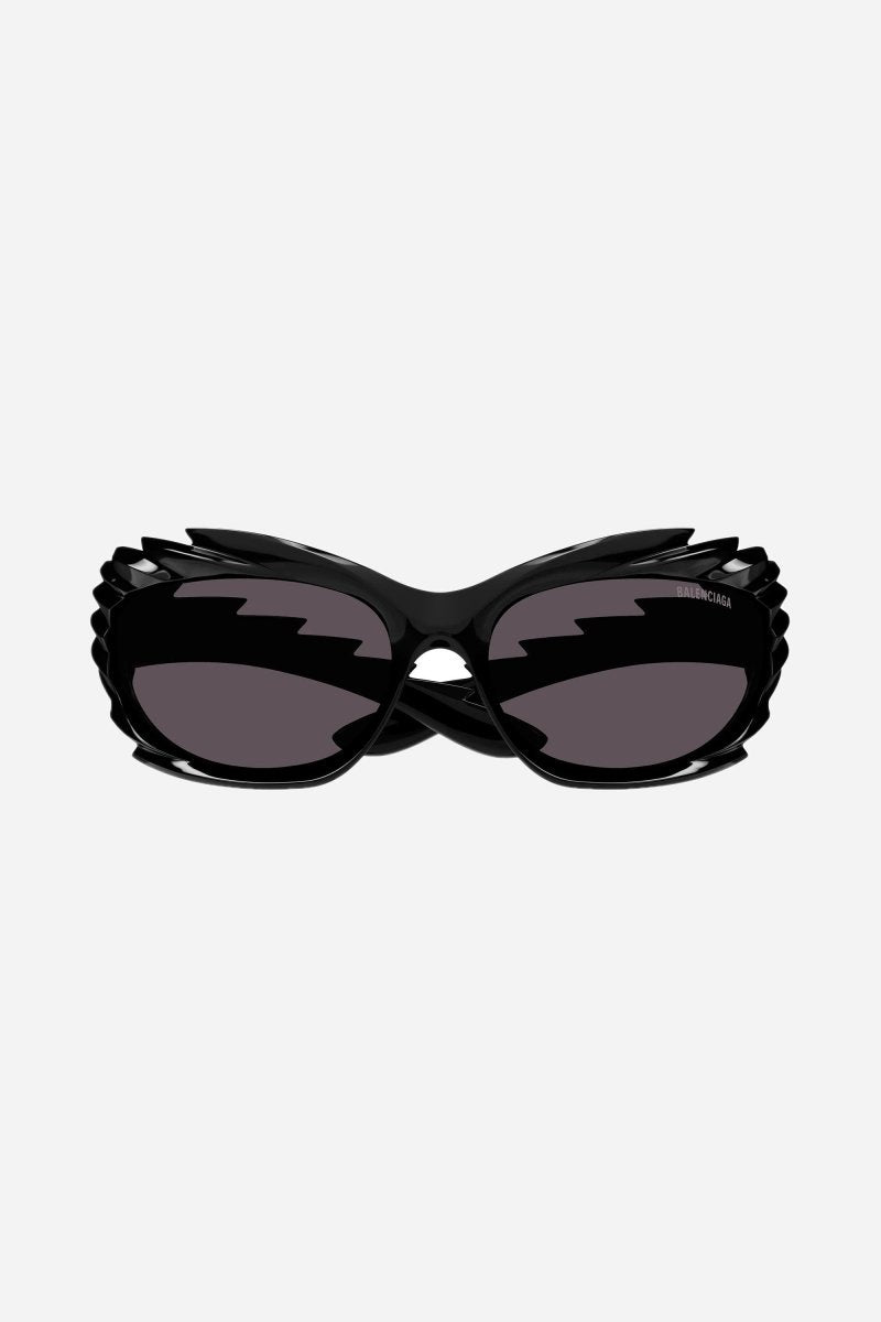 Spike rectangle sunglasses in black – nylon with grey lenses are from the look 53 of the's Spring – LUX VERSE Luxury Designer Fashion Outlet