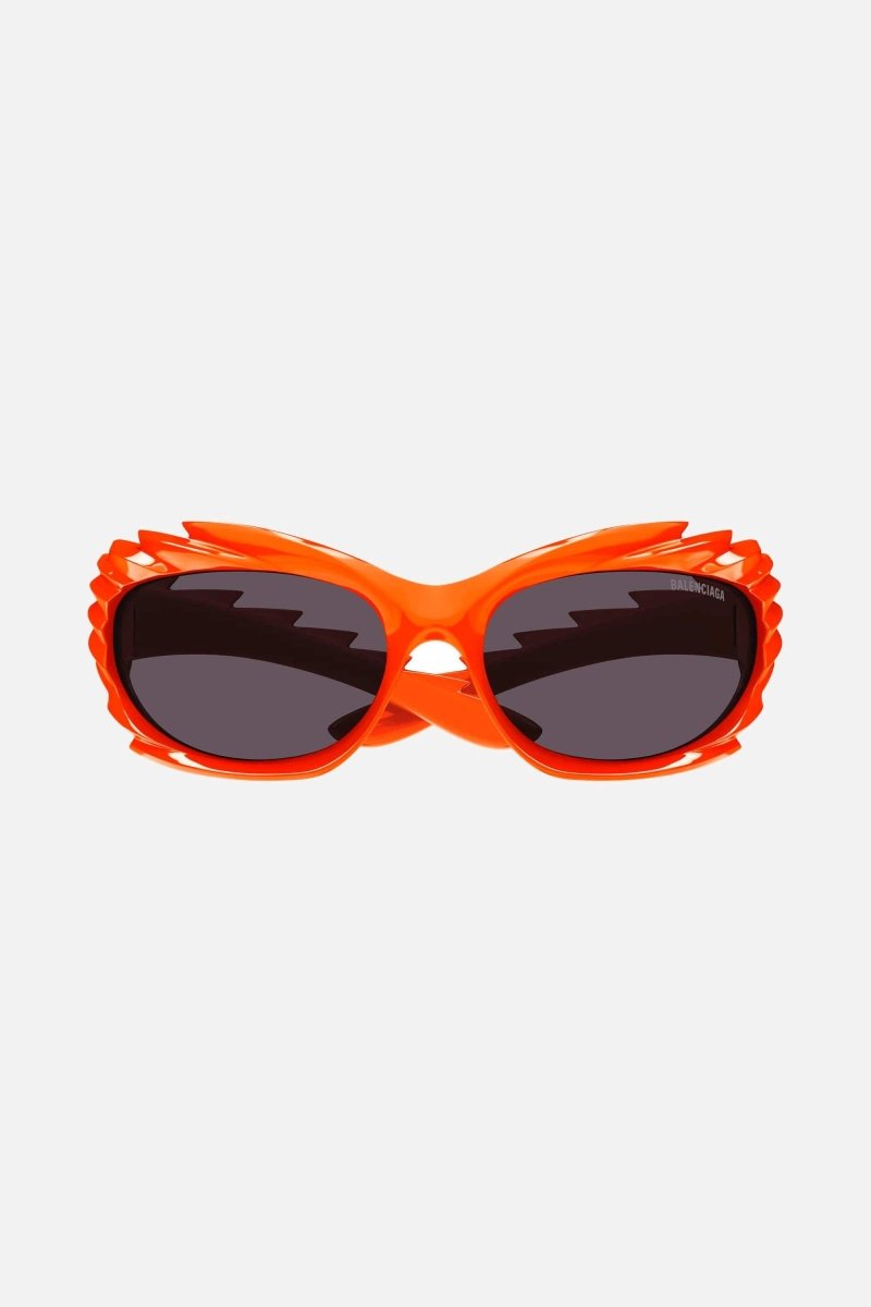 Spike rectangle sunglasses in fluo orange – nylon with grey lenses are from the look 53 of the's Spring – LUX VERSE Luxury Designer Fashion Outlet