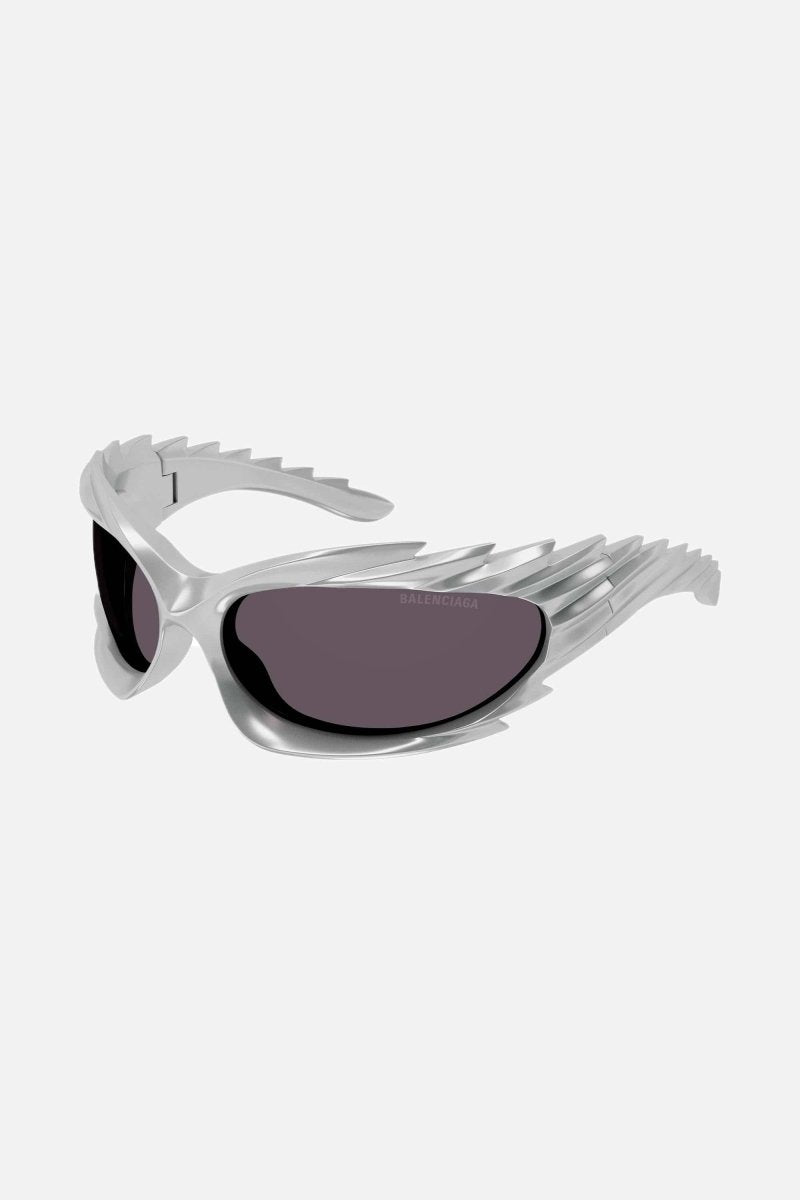 Spike rectangle sunglasses in grey – spike Rectangle Sunglasses in neon orange bio-based injected nylon – LUX VERSE Luxury Designer Fashion Outlet