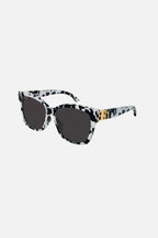 Squared femenine zebra sunglasses with BB folding – easy-to-wear cat-eye shape with rounded volumes – LUX VERSE Luxury Designer Fashion Outlet