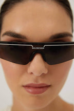 Unisex flat mask with brand logo sunglasses – unisex narrow flat top rectangle shaped mask Flat full lens modern frontal – LUX VERSE Luxury Designer Fashion Outlet