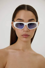 White cat-eye BB sunglasses – available in classic colors or 80’s inspired color combinations – LUX VERSE Luxury Designer Fashion Outlet