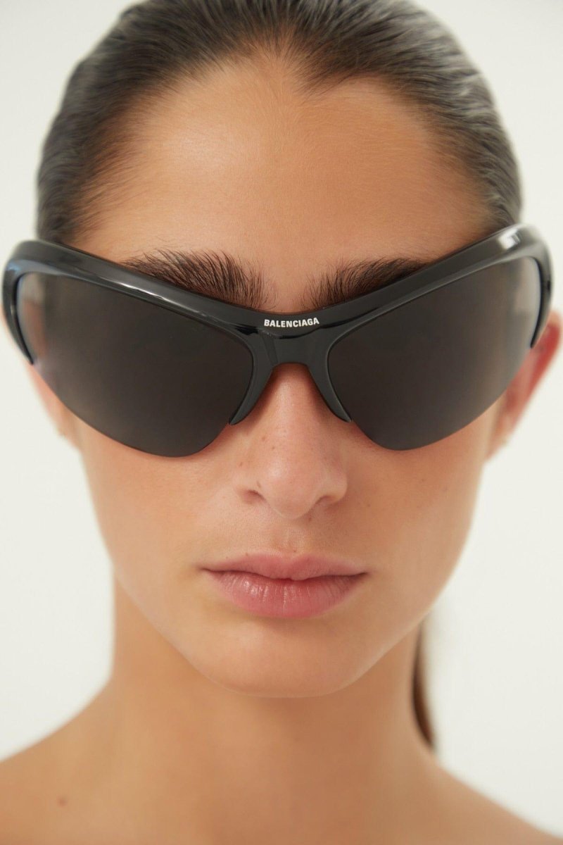 Wire CAT black sunglasses – Swift black wrap around shades – LUX VERSE Luxury Designer Fashion Outlet