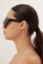 Xpander BB0202s-001 wrap around black sunglasses – lenses are set atop curved, bio injected frames, as opposed to inside or behind them – LUX VERSE Luxury Designer Fashion Outlet