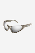 Xpander silver BB0202s-002 wrap around sunglasses – rectangle shape wrapping around the face – LUX VERSE Luxury Designer Fashion Outlet