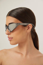 Xpander silver BB0202s-002 wrap around sunglasses – rectangle shape wrapping around the face – LUX VERSE Luxury Designer Fashion Outlet