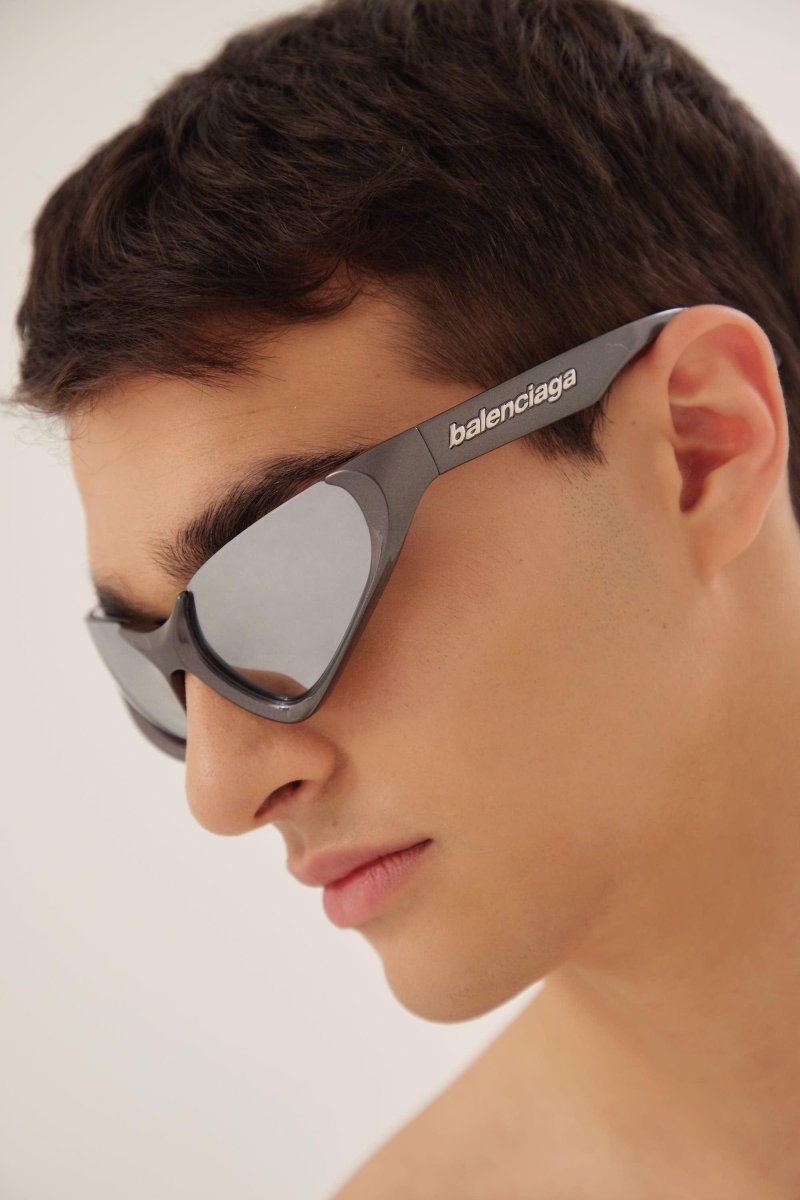 Xpander silver BB0202s-002 wrap around sunglasses – rectangle shape wrapping around the face – LUX VERSE Luxury Designer Fashion Outlet