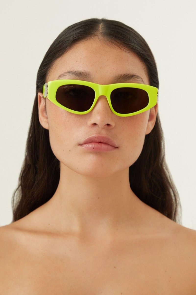 Yellow cat-eye BB sunglasses – vintage-inspired sinuous oval shape in acetate with statement symmetrically folding – LUX VERSE Luxury Designer Fashion Outlet