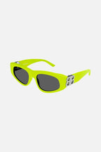 Yellow cat-eye BB sunglasses – vintage-inspired sinuous oval shape in acetate with statement symmetrically folding – LUX VERSE Luxury Designer Fashion Outlet