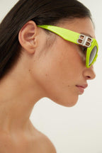 Yellow cat-eye BB sunglasses – logo lasered on right lens – LUX VERSE Luxury Designer Fashion Outlet
