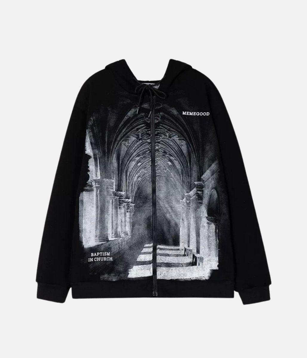 Baroque Hoodie – material: Premium Cotton Design: A zip front, drawstring hood and side – LUX VERSE Luxury Designer Fashion Outlet