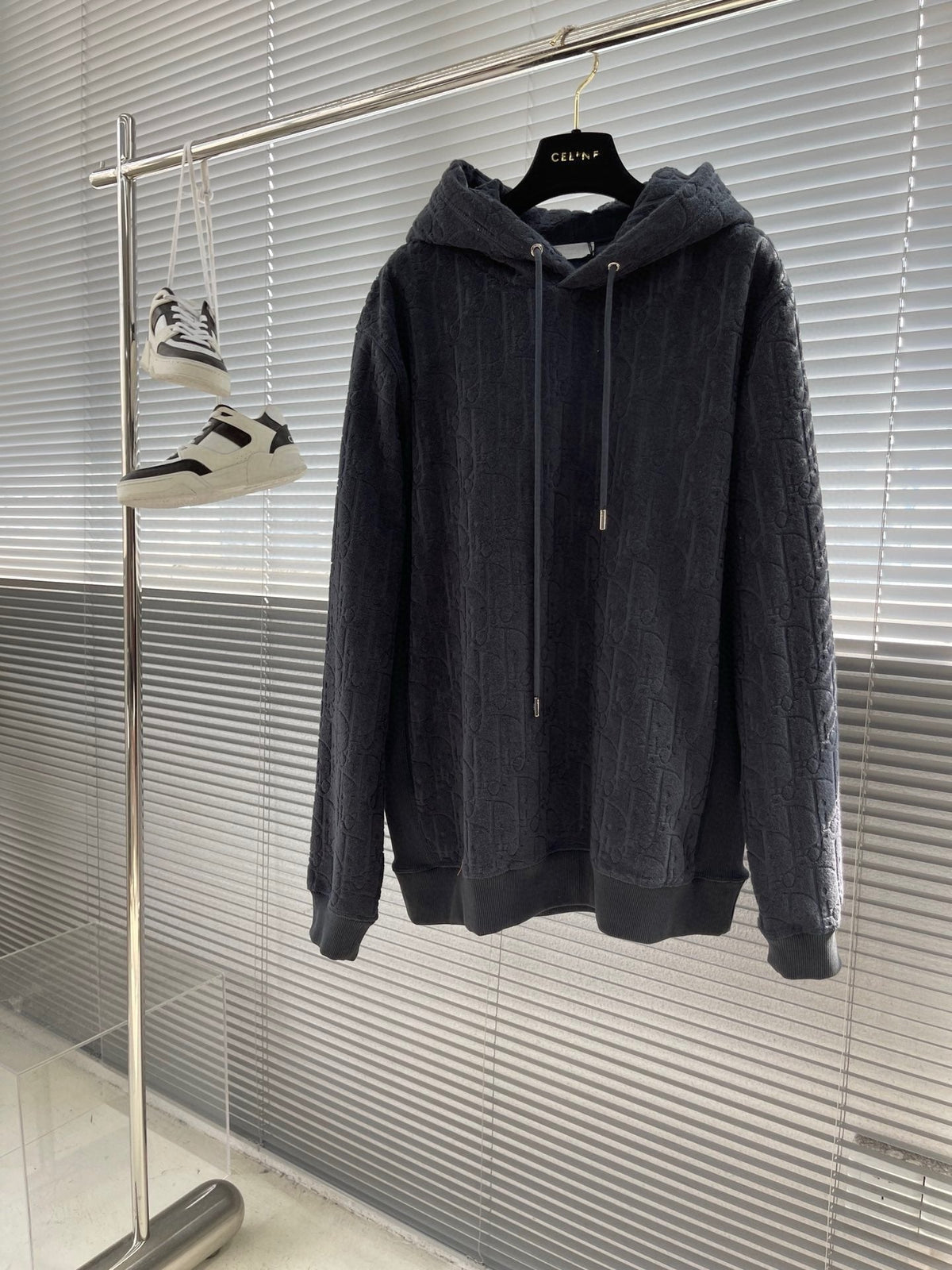 Schwarze Baumwolljacke mit Reißverschluss – Herren