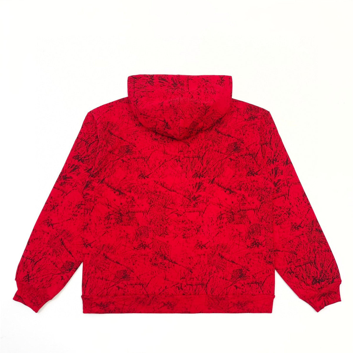 Red Cotton Web Print Pullover - Men's
