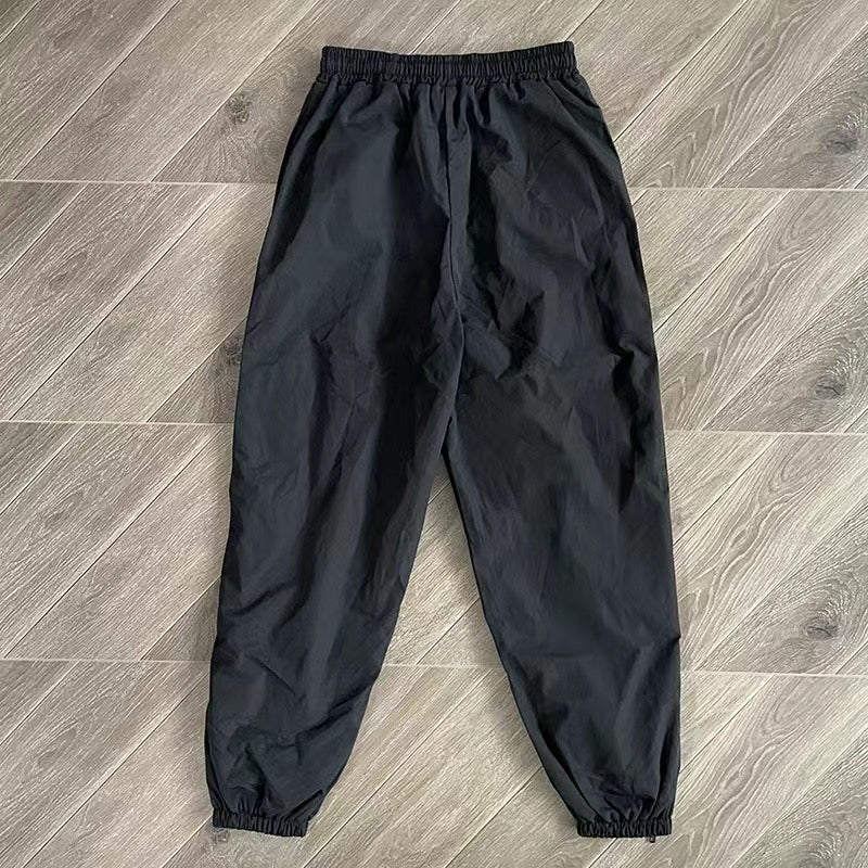Black Cotton Splatter Print Joggers - Men's