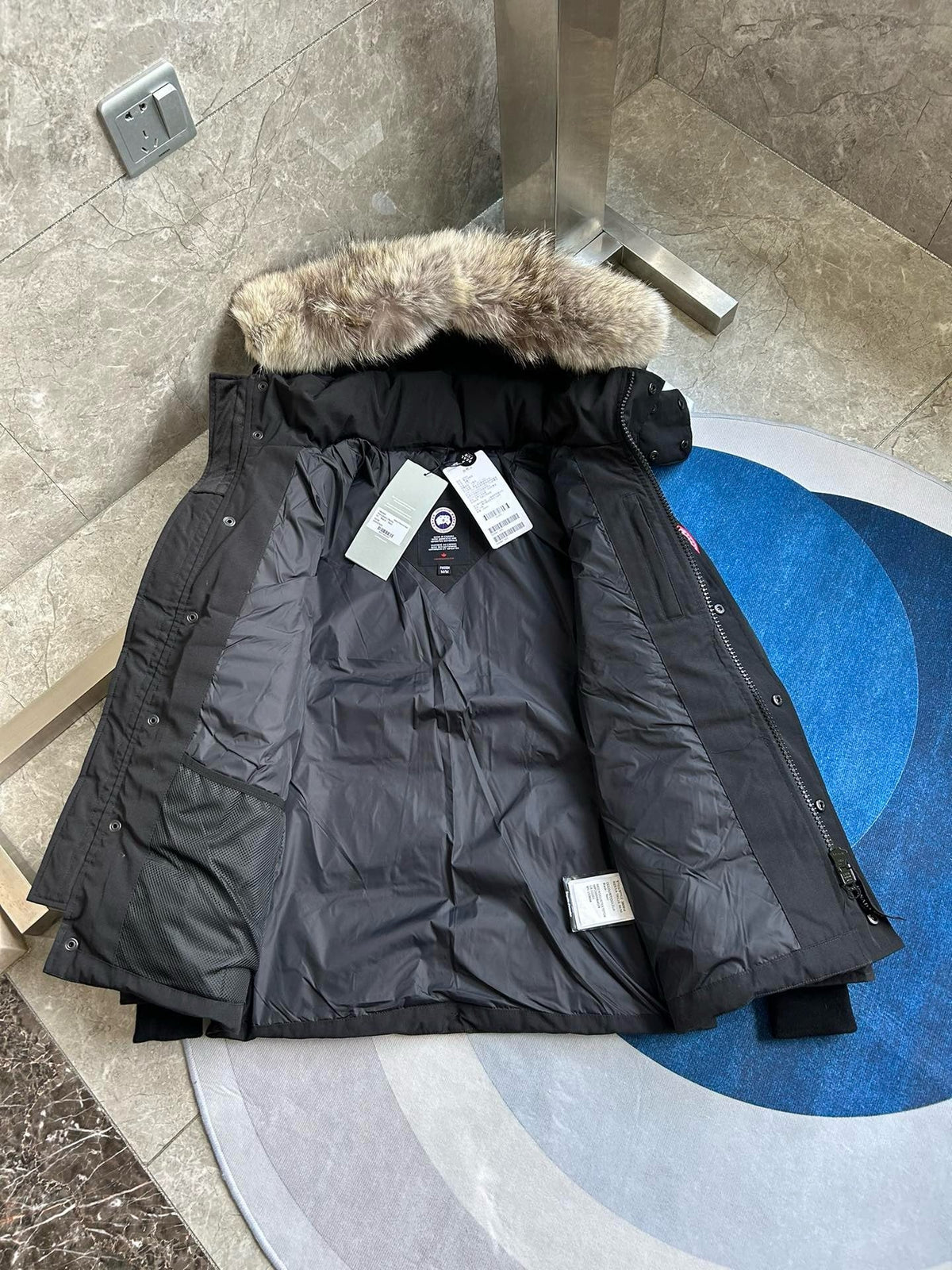 Black and White Parka - Men's