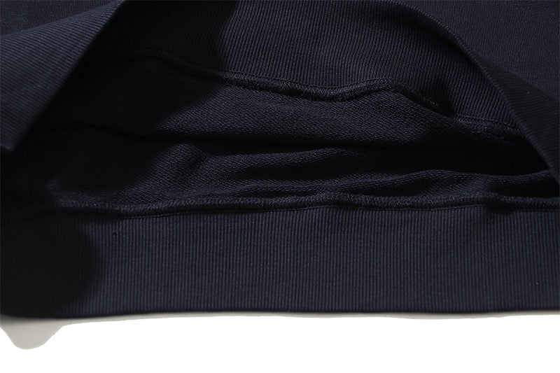 Black Cotton Gothic Text Crewneck - Men's