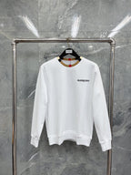 Weißes Baumwoll-T-Shirt mit Kontrastkragen – Herren