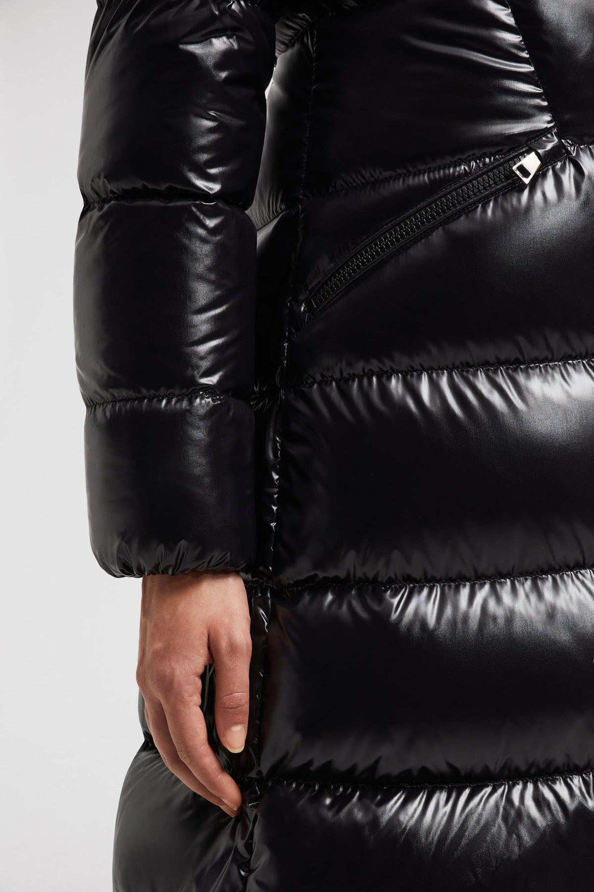 Bellevue Long Down Jacket – the hooded warmer features a feminine silhouette, enhanced with an elastic belt at – LUX VERSE Luxury Designer Fashion Outlet