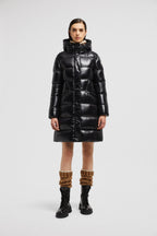 Bellevue Long Down Jacket – the hooded warmer features a feminine silhouette, enhanced with an elastic belt at – LUX VERSE Luxury Designer Fashion Outlet