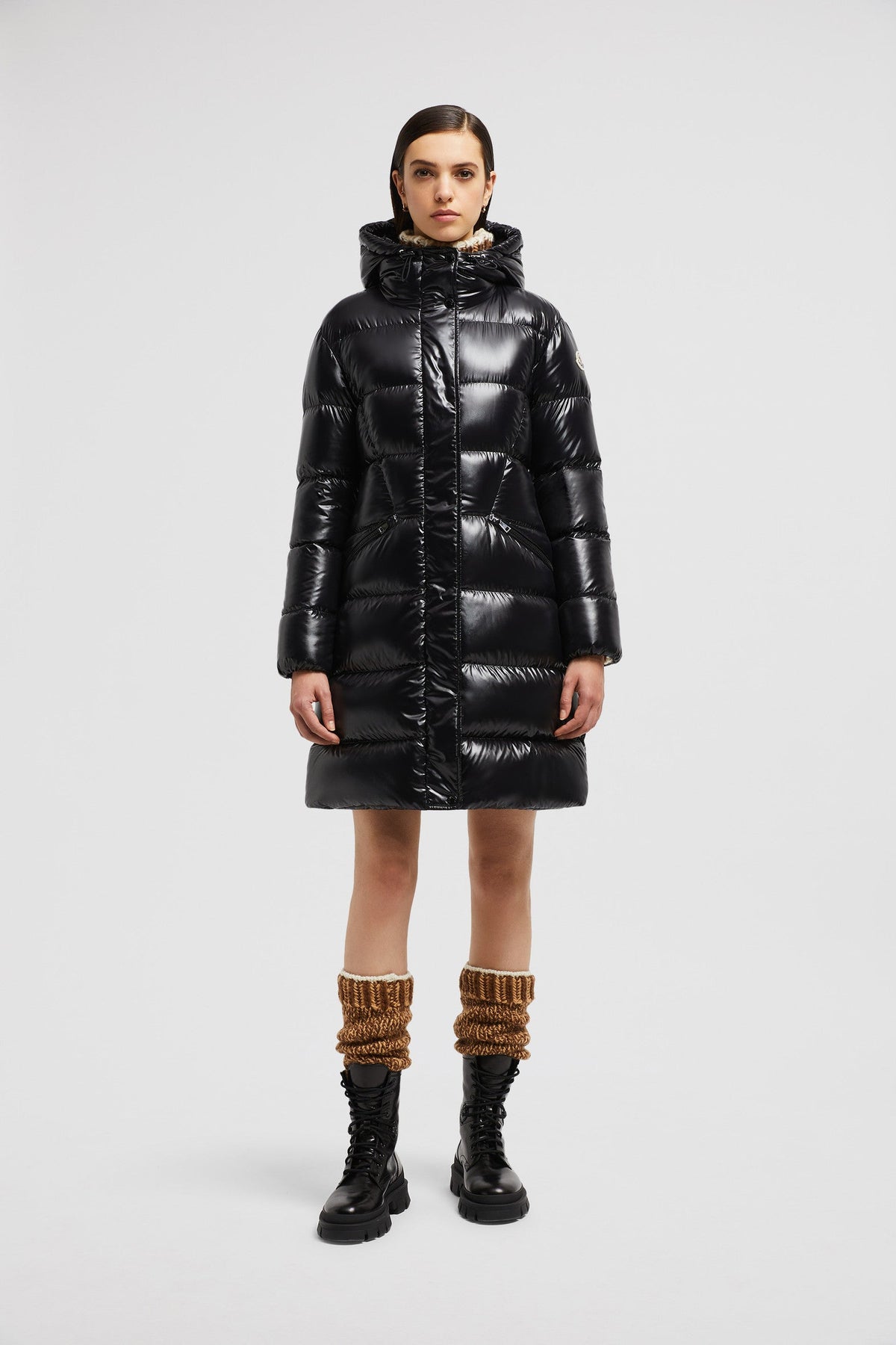 Bellevue Long Down Jacket – the hooded warmer features a feminine silhouette, enhanced with an elastic belt at – LUX VERSE Luxury Designer Fashion Outlet