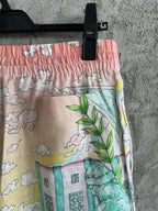 Scenic Print Silk Shorts - Men's