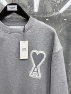 Navy Cotton Heart Logo Crewneck - Men's