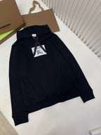 Black Cotton Logo Pullover - Men's