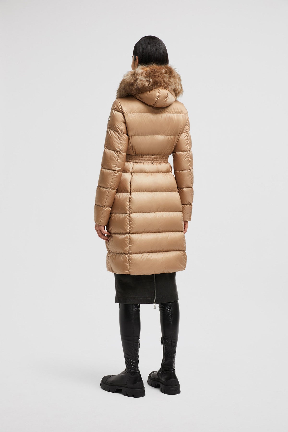 Boedic Long Down Jacket – an adjustable hood and emblematic logo patch add a finishing touch to the design – LUX VERSE Luxury Designer Fashion Outlet