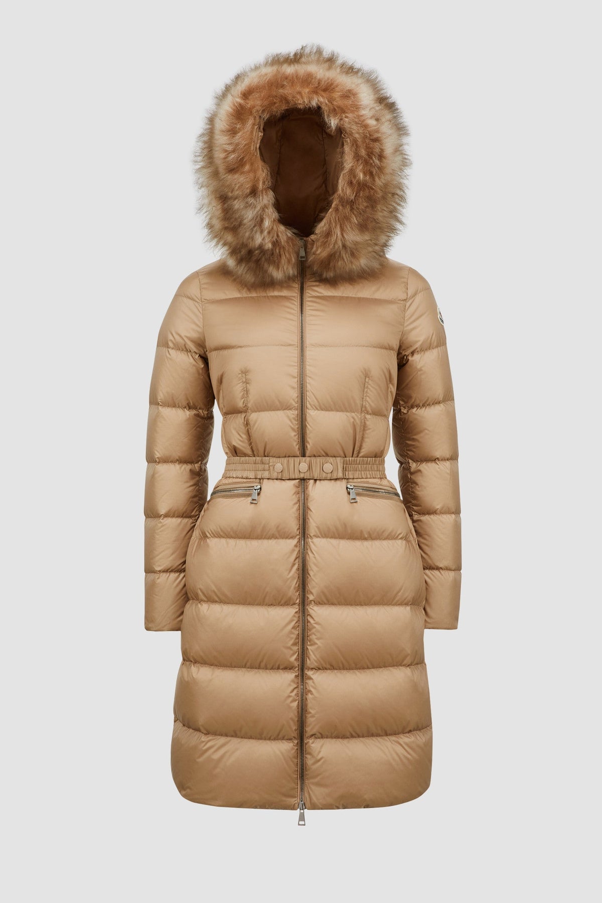 Boedic Long Down Jacket – an adjustable hood and emblematic logo patch add a finishing touch to the design – LUX VERSE Luxury Designer Fashion Outlet