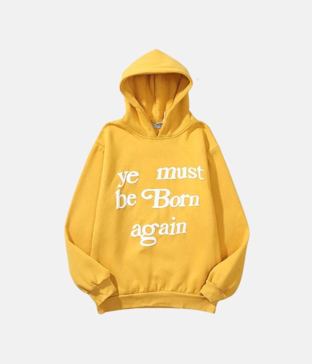 Born Again Hoodie – sIZE (cm) Lenght Bust Shoulder Sleeve M 70 112 54 63 L 72 116 56 64 XL 74 120 58 65 – LUX VERSE Luxury Designer Fashion Outlet