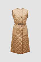 Butor Long Down Vest – crafted from recycled polyester, the long vest boasts geometric quilting – LUX VERSE Luxury Designer Fashion Outlet