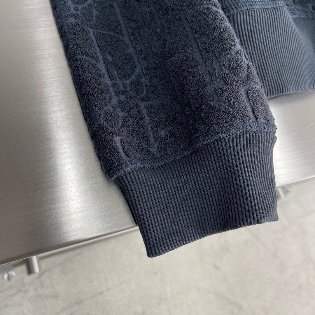 Schwarze Baumwolljacke mit Reißverschluss – Herren