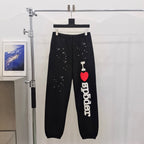 Black Cotton Graphic Joggers - Men's