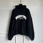 Schwarzer Baumwoll-Varsity-Pullover – Herren