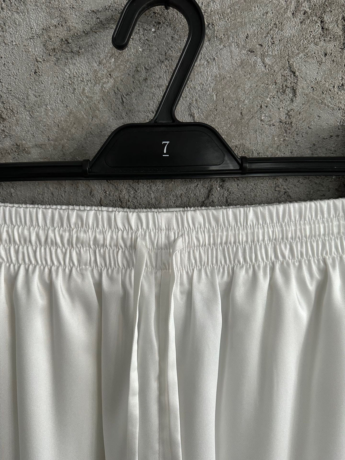 White Cotton Web Stripe Drawstring - Men's
