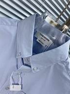 Blaues Oxford-Langarmhemd aus Baumwolle – Herren