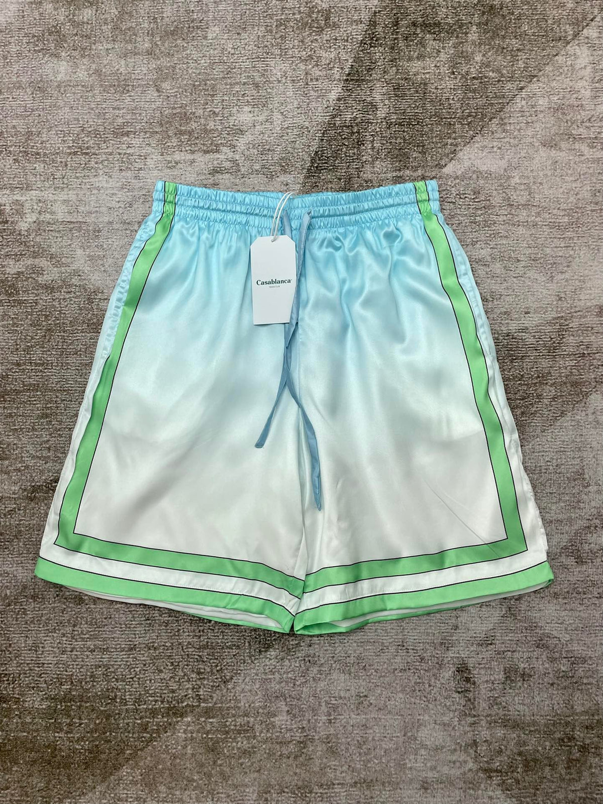Blue Gradient Silk Shorts - Men's