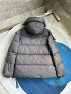 Schwarz-weißer Parka – Herren