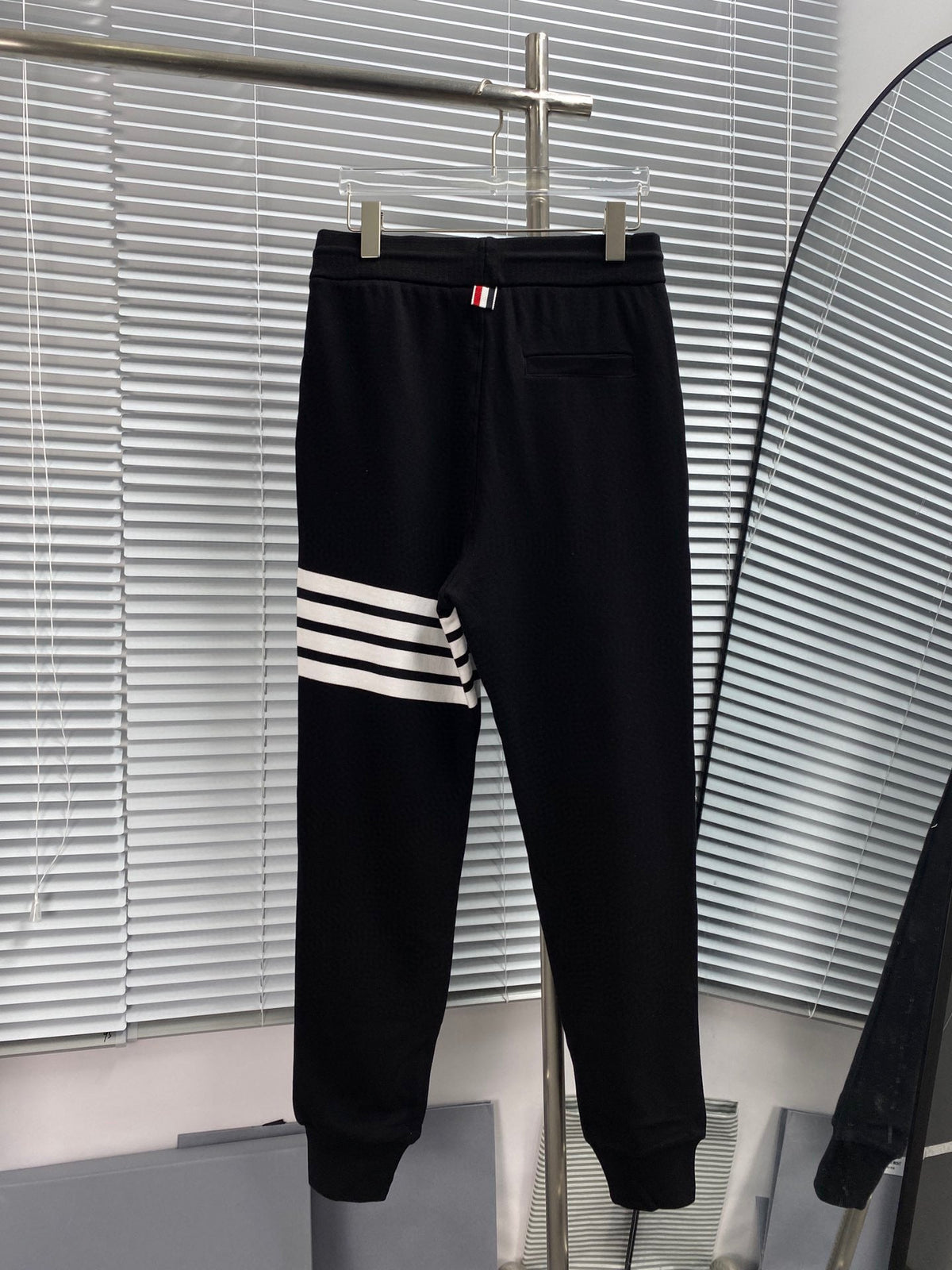 Navy Cotton Bar Stripe Joggers - Men's
