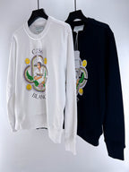 Marineblaues Baumwoll-Sweatshirt mit Emblem-Grafik – Herren