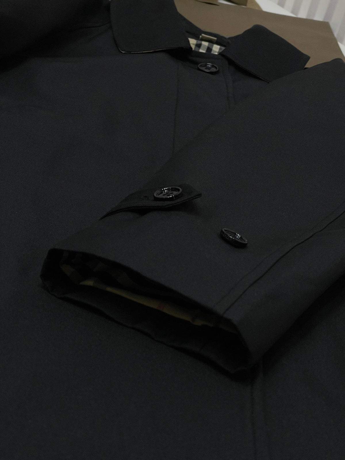 Marineblauer schlichter Baumwoll-Car Coat – Herren