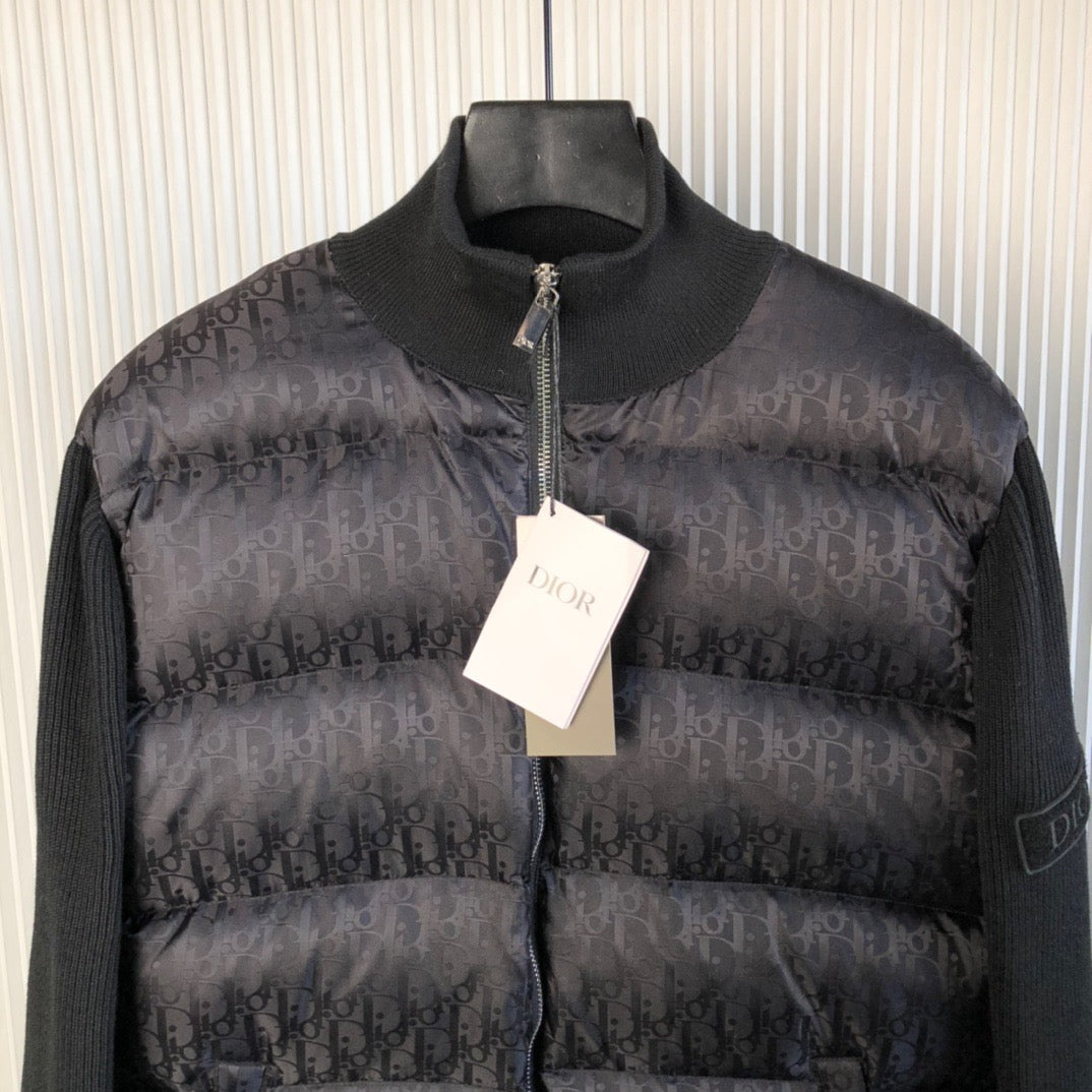 Dunkelblaue und schwarze Pufferjacke – Herren