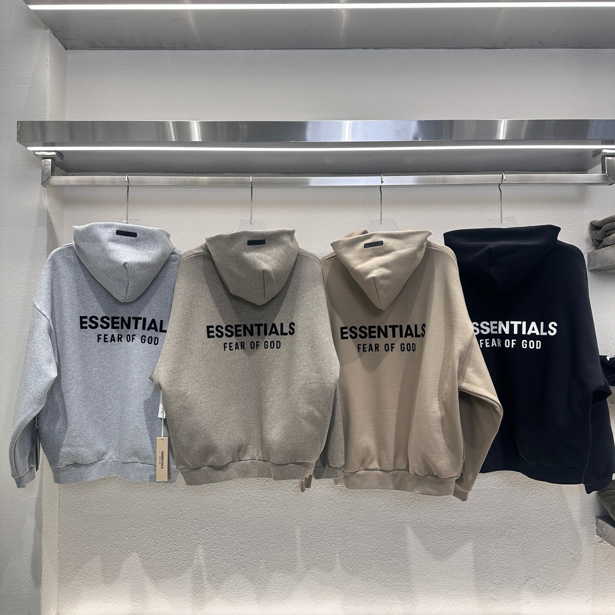 Black Cotton Text Logo Pullover - Men's